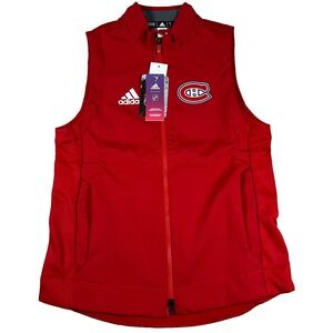 Adidas Women's Small Red Montreal Canadiens Full Zip‎ Vest Jacket NHL Hockey NWT